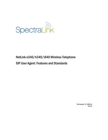 NetLink e340/h340/i640 WT: SIP User Agent ... - Polycom Support