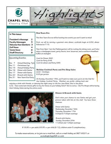 Staff Directory - Chapel Hill Country Club