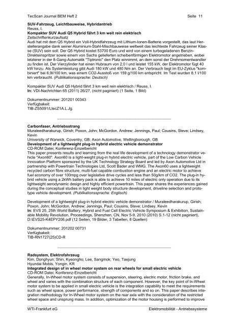 TecScan Journal Sonderausgabe Elektromobilität - Bundesverband ...