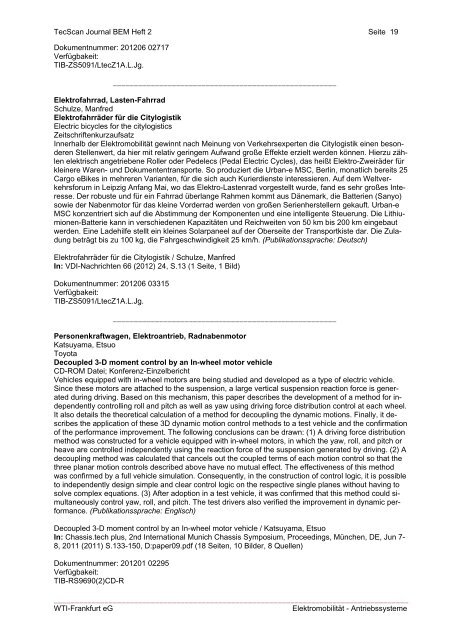 TecScan Journal Sonderausgabe Elektromobilität - Bundesverband ...