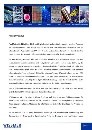 Zur Pressemitteilung - IAI Saarbrücken