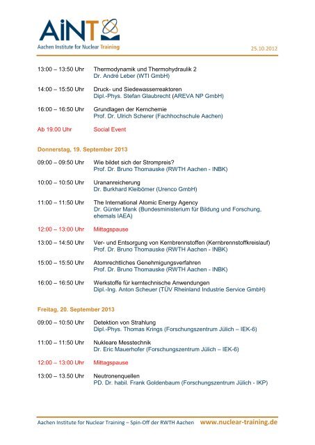 Modul 1 KG - Aachen Institute for Nuclear Training