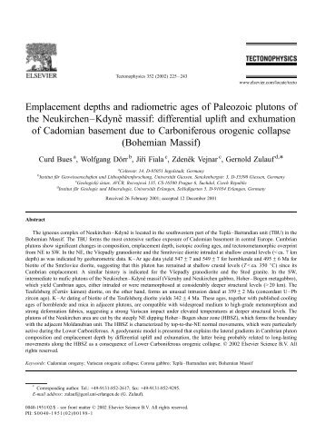 Emplacement depths and radiometric ages of Paleozoic plutons of ...