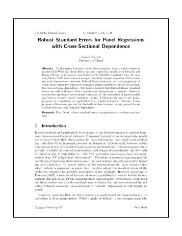Robust Standard Errors for Panel Regressions with Cross-Sectional ...