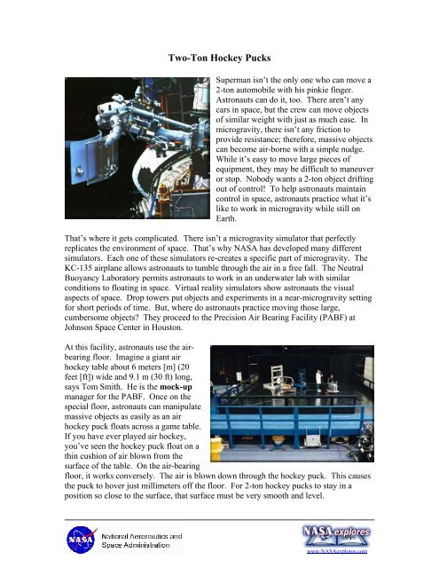 NASAexplores 9-12 Article: Two-Ton Hockey Pucks (PDF)