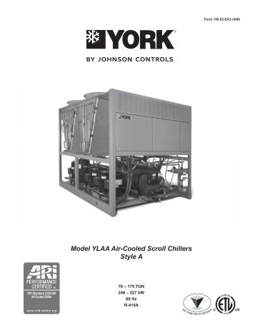 Model YLAA Air-Cooled Scroll Chillers Style A - Aireyork