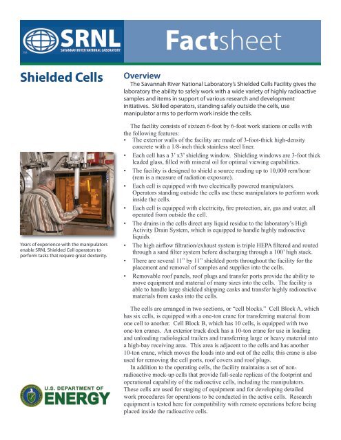 Shielded Cells - Savannah River National Laboratory - U.S.