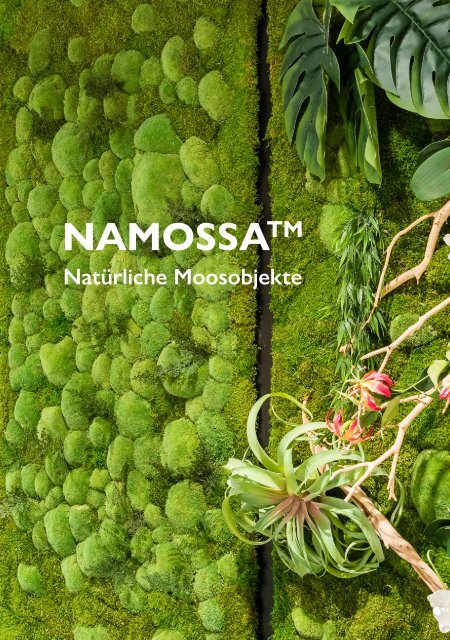 Moosbilder, Mooswände, Moosskulpturen, Moosraumteiler, Moosobjekte Katalog NAMOSSA 2024