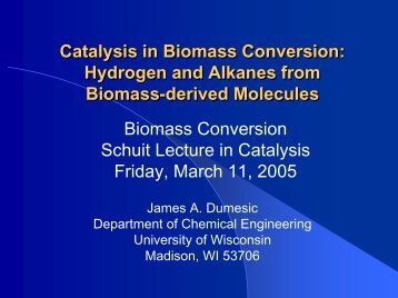 Catalysis in Biomass Conversion: Hydrogen and Alkanes from ...
