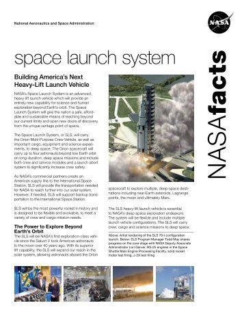 SLS Fact Sheet - Nasa