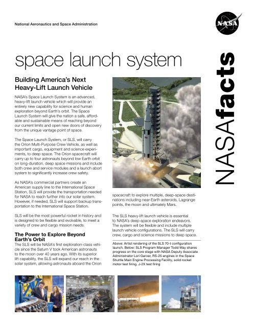 SLS Fact Sheet - Nasa