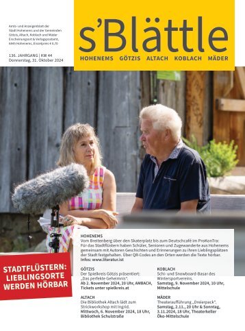 s'Blättle Nr. 44 - Do, 31. Oktober 2024