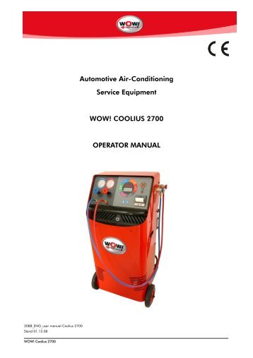 Automotive Air-Conditioning Service Equipment WOW! COOLIUS ...