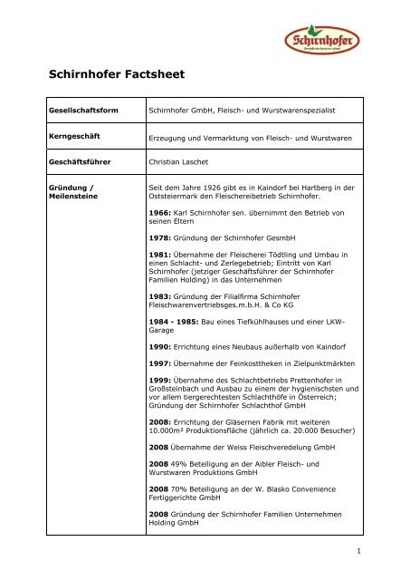 DANONE Factsheet - Schirnhofer