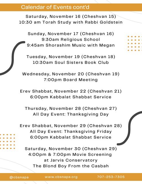 CBS November Newsletter 