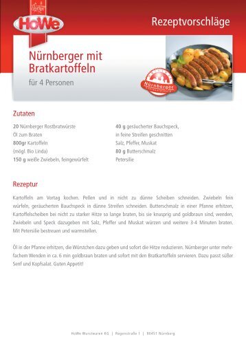 Rezept als PDF-Download - HoWe Wurstwaren KG