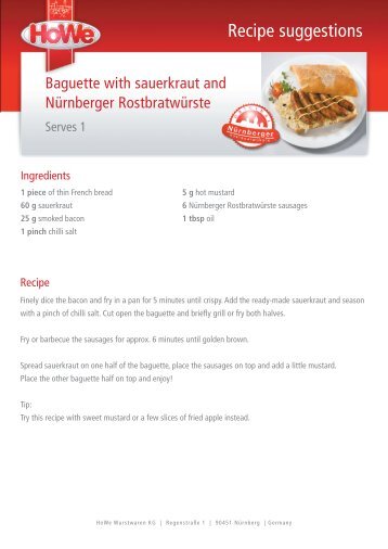 Recipe suggestions - HoWe Wurstwaren KG