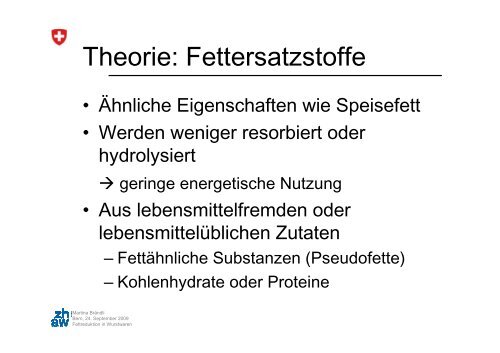 Fettreduktion in Wurstwaren - Agroscope