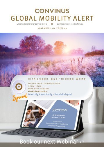 CONVINUS Global Mobility Alert - Week 44.2024