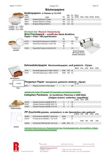 Fettdichte, beschichtete und kaschierte Papiere - Rausch Verpackung