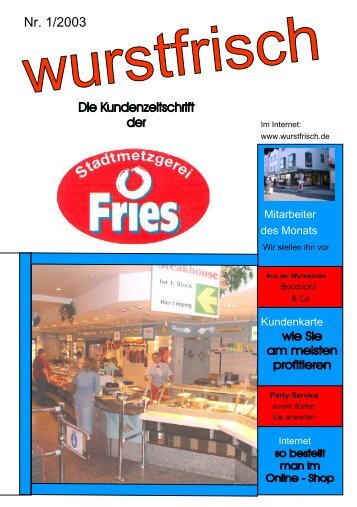 Nr. 1/2003 - Metzgerei Fries