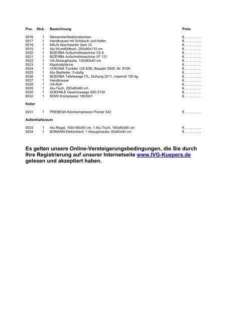 Online-Insolvenzversteigerung - IVG mbH & Co. KG