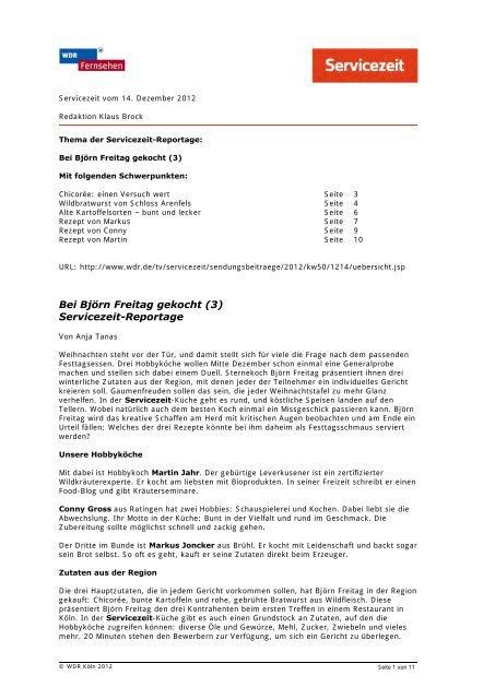 Pdf Zur Sendung Vom 14 Dezember 2012 Wdr De
