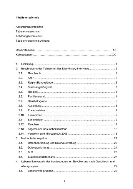 Nationale Verzehrsstudie II - BMELV