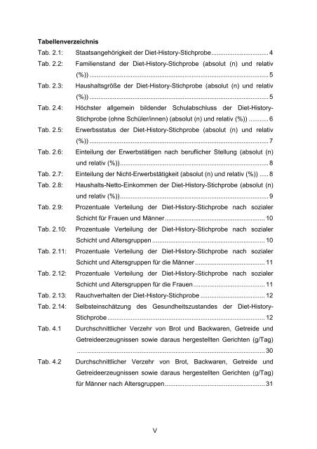 Nationale Verzehrsstudie II - BMELV