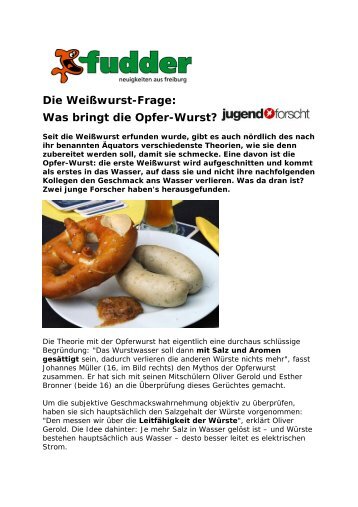 Die Weißwurst-Frage: Was bringt die Opfer-Wurst?