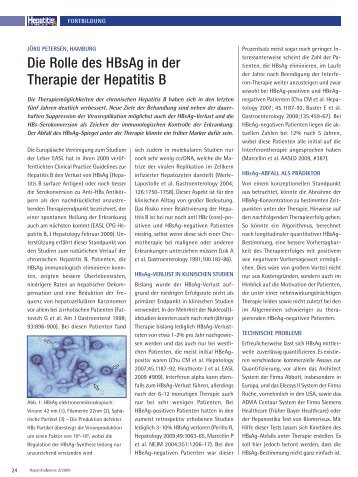 D ie Rolle des HBsAg in der Therapie der Hepatitis B - Hepatitis&More