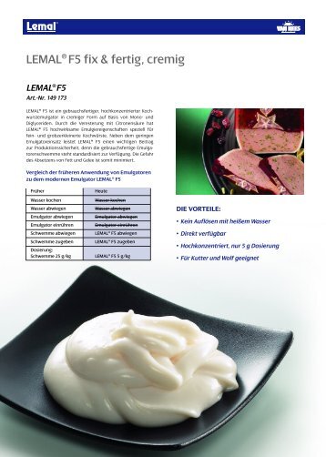 LEMAL® F5 fix & fertig, cremig - Van Hees GmbH