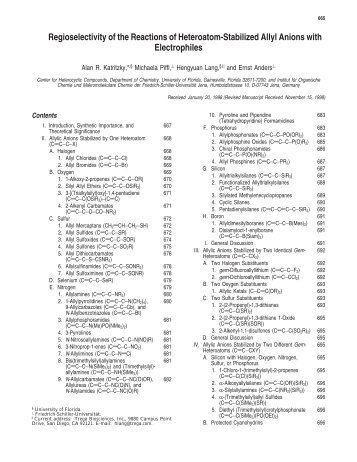 Regioselectivity of the Reactions of Heteroatom-Stabilized Allyl ...