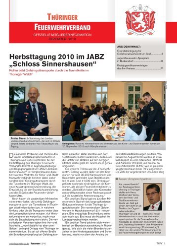 Herbsttagung 2010 im JABZ „Schloss Sinnershausen“ - Thüringer ...