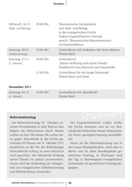 WIR Oktober - November 2011 - Evangelische Kirchengemeinde ...