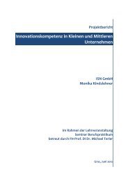 Projektbericht Innovationskompetenz in Kleinen und Mittleren