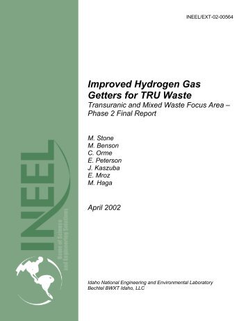 Improved Hydrogen Gas Getters for TRU Waste - Idaho National ...