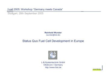 Status Quo Fuel Cell Development in Europe