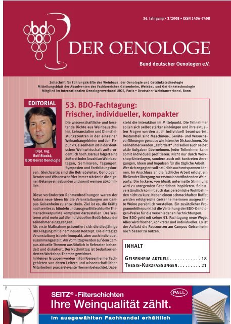 53. BDO-Fachtagung: Frischer, individueller, kompakter - Bund ...