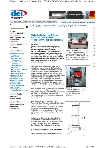 [Werkstoffe] dei-Online - Degen Maschinenbau GmbH