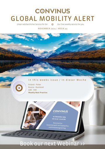 CONVINUS Global Mobility Alert - Week 45.2024