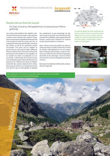 Proposition de Course 10.2024 - Randonnée au fond du Saastal