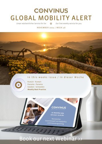 CONVINUS Global Mobility Alert - Week 46.2024