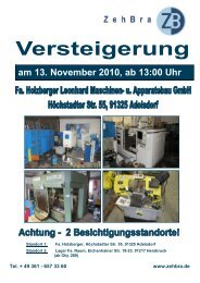 am 13. November 2010, ab 13:00 Uhr - ZehBra GmbH