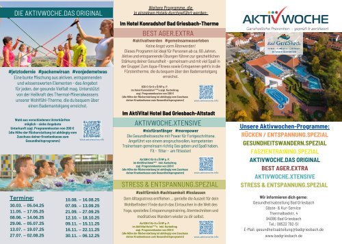 Aktivwochen Bad Griesbach 2025