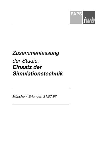 Studie "Simulation - Schlüsseltechnologie der Zukunft?"