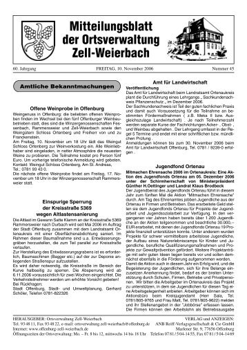 Ihre Ansprechpartner für Anzeigenaufträge - Zell-Weierbach