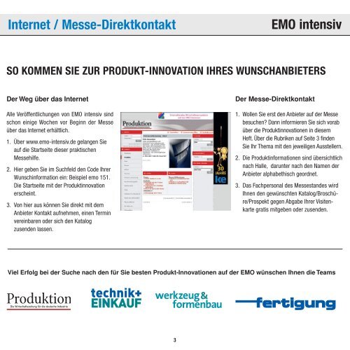 EMO intensiv Informieren Sie sich direkt - Produktion