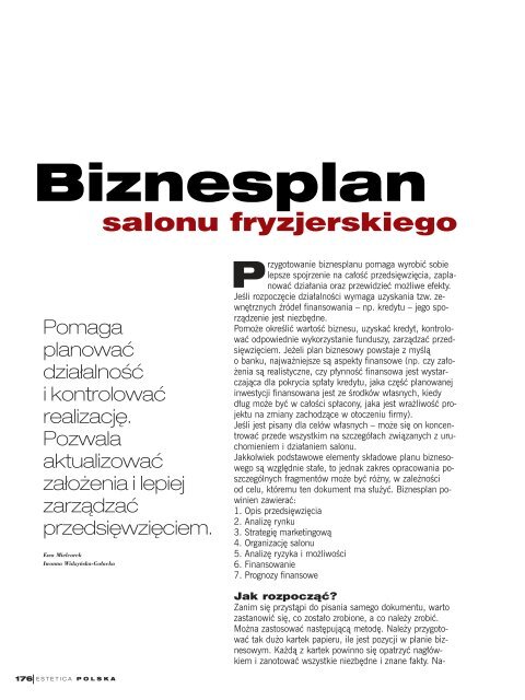 Biznes Plan Salonu Fryzjerskiego Fryzjer Pdf