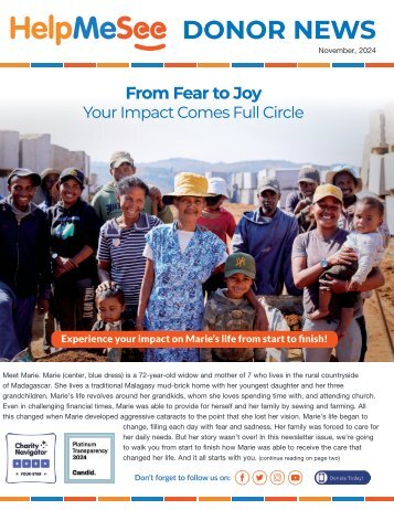 Help Me See November Newsletter 2024